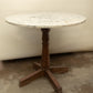 Vintage Marble-Top Pedestal Table — 32" Round