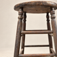 Antique Primitive Turned Wood Tall Stool with Maker’s Mark