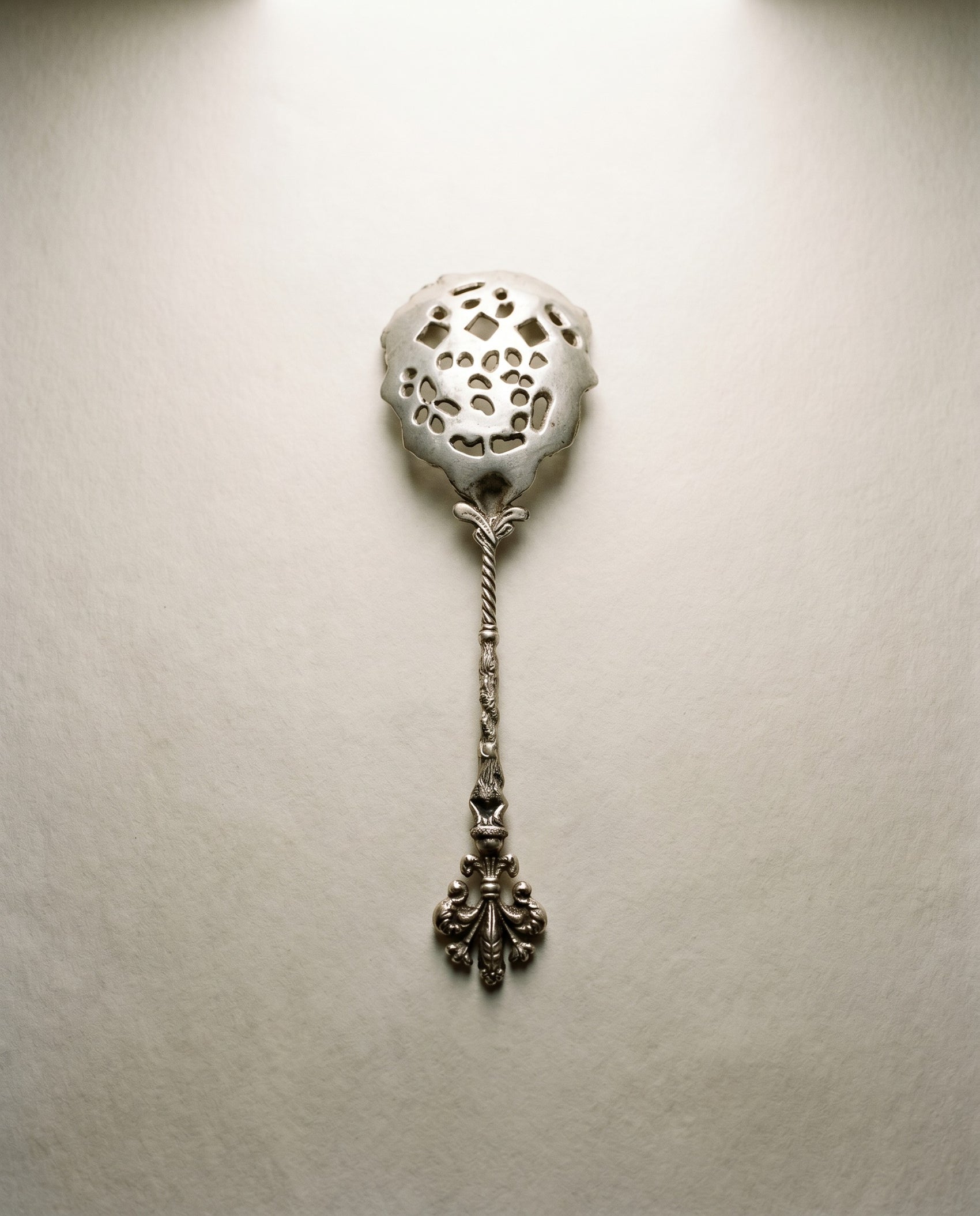 Vintage Ornate Pierced Serving Spoon & Fork Set – Cherub Handle – Baroque Style