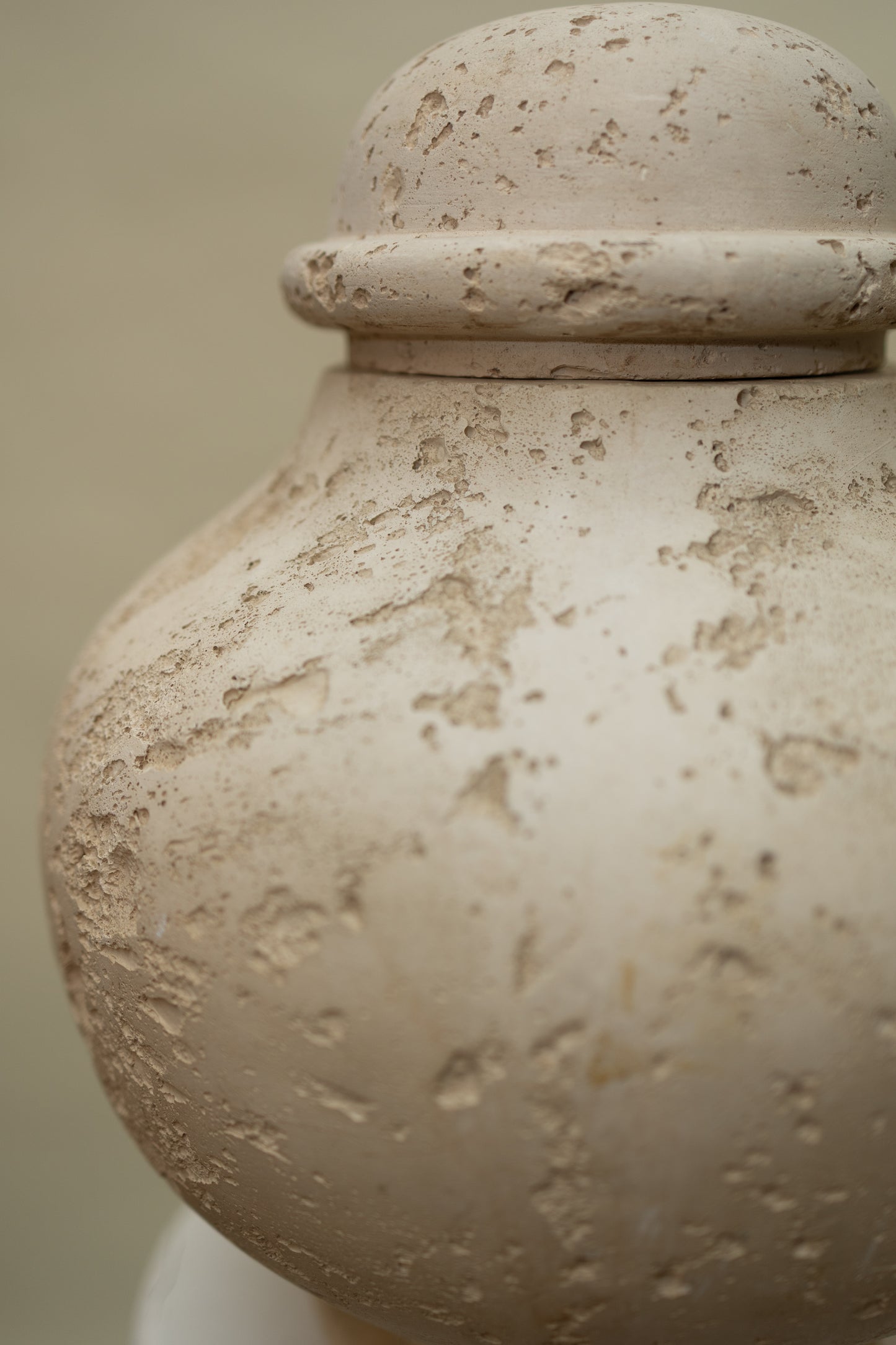 Travertine Lidded Jar