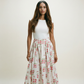 Vintage Pink Floral Full Cotton Skirt - XS