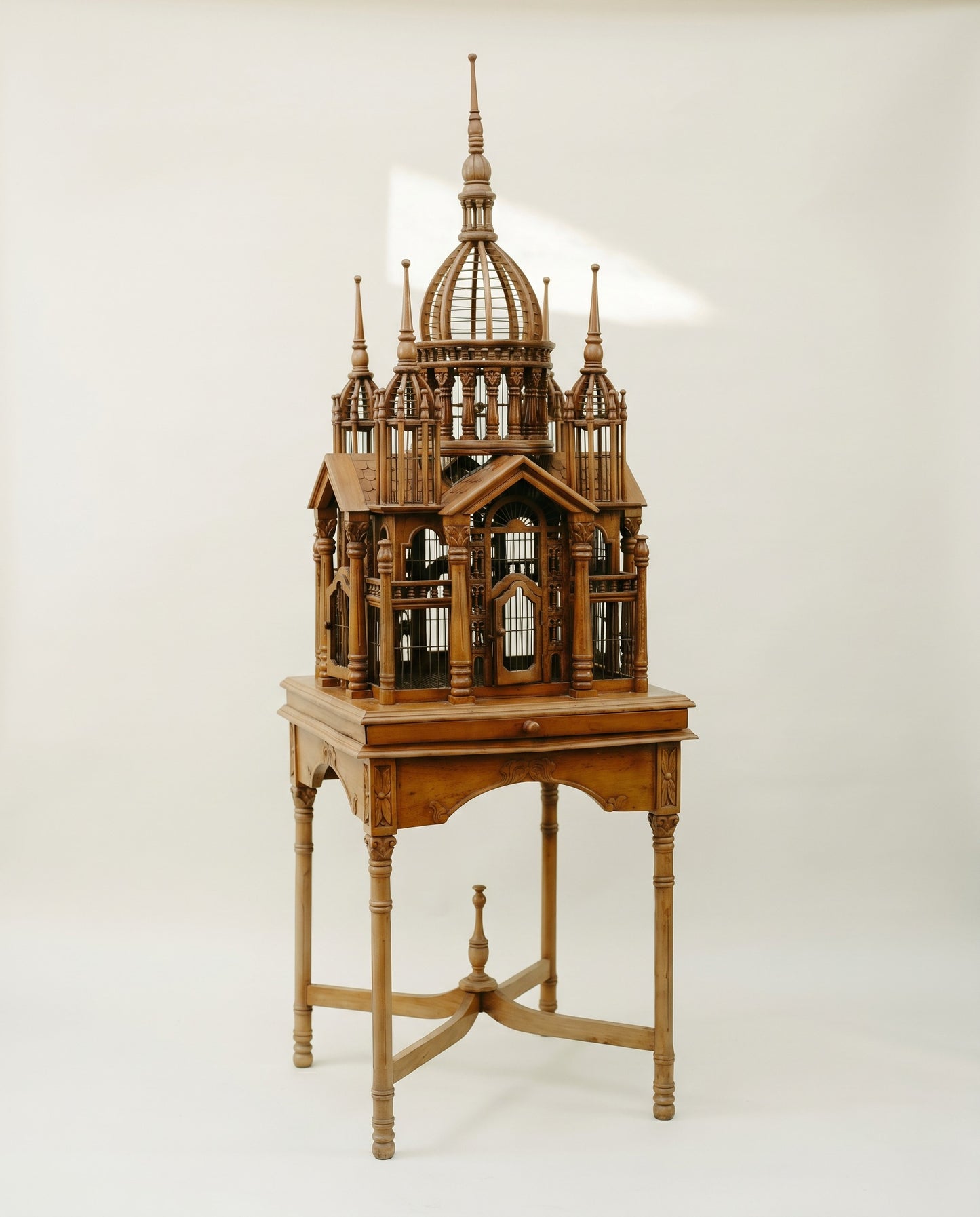 Victorian Gothic Cathedral Birdcage on Stand