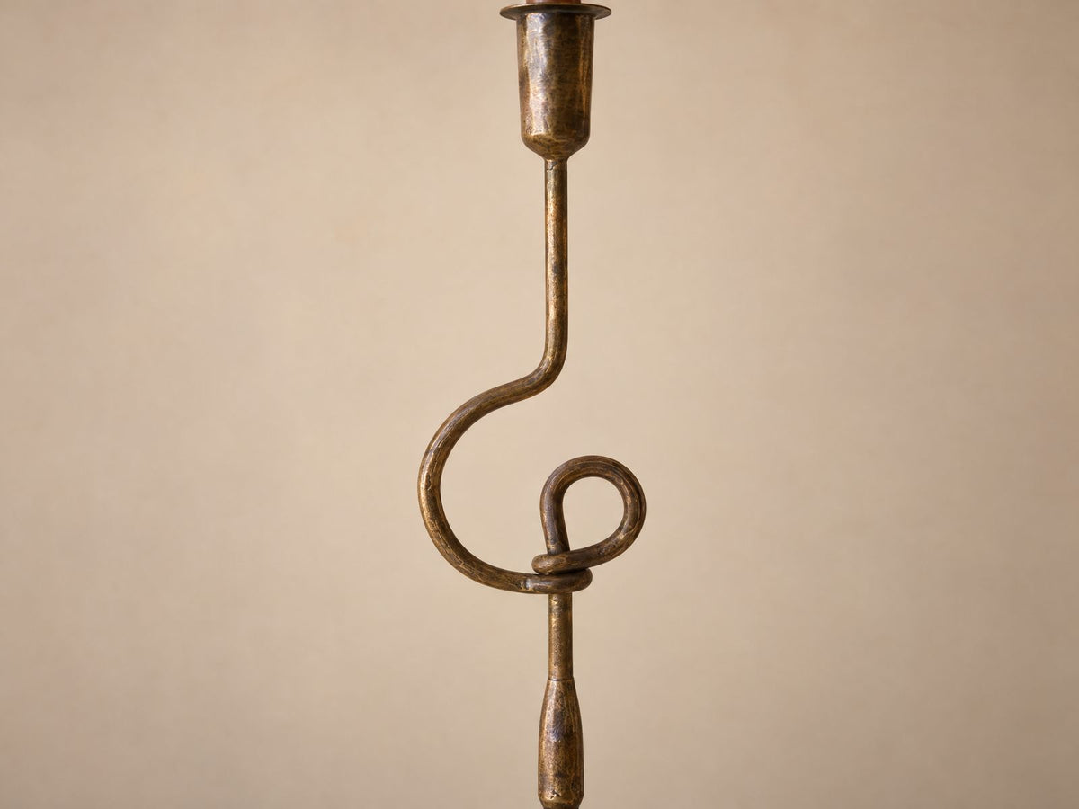 Oversized Antique Brass Finish Loop Candle Holders – Set of 2