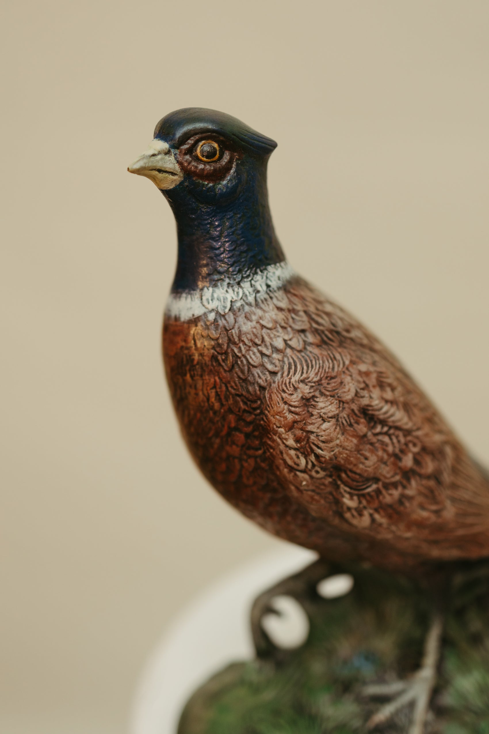 Vintage Painted Pheasant Figurine – Hand-Detailed Wildlife Decor
