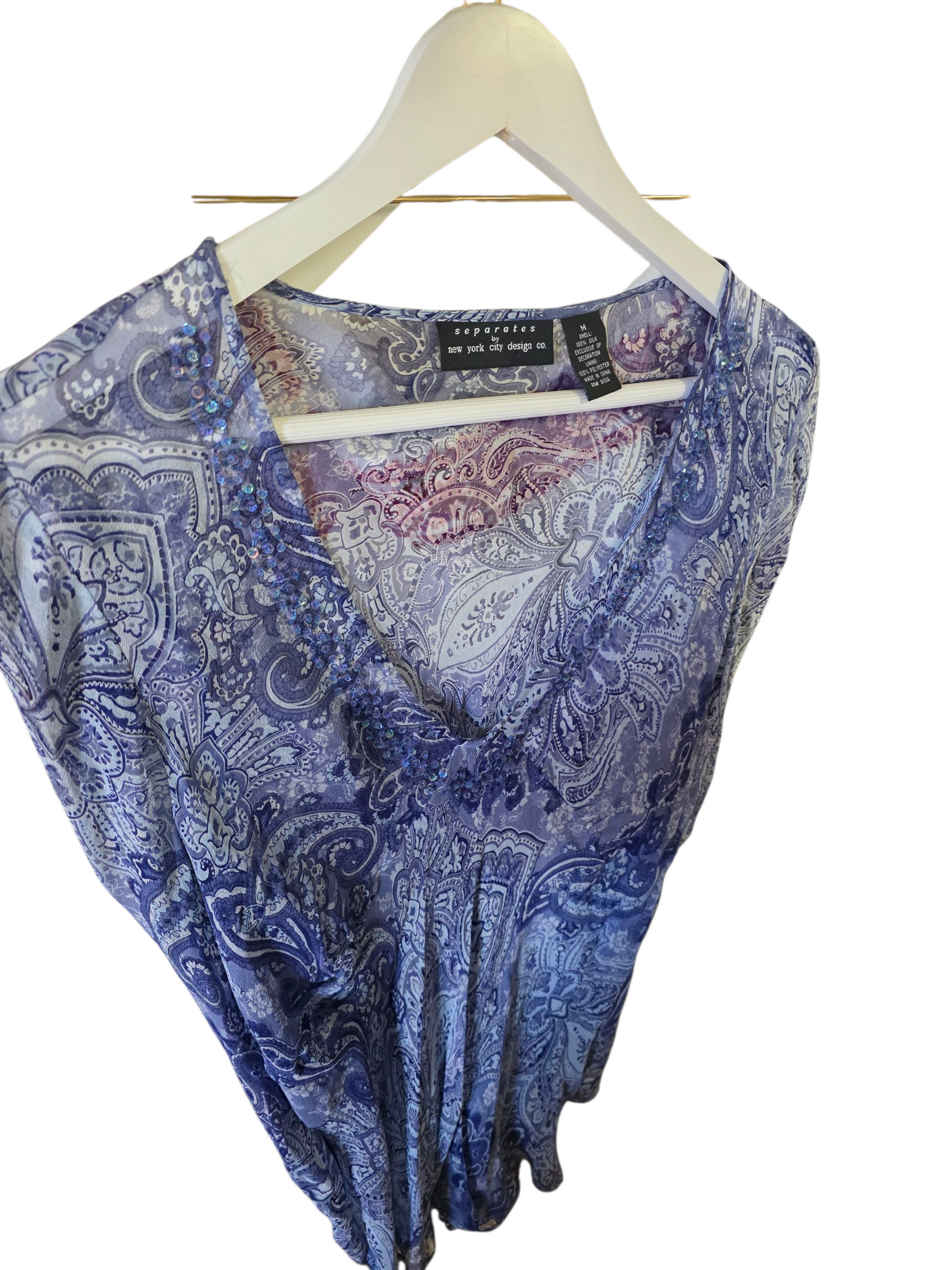 Paisley Blue Top