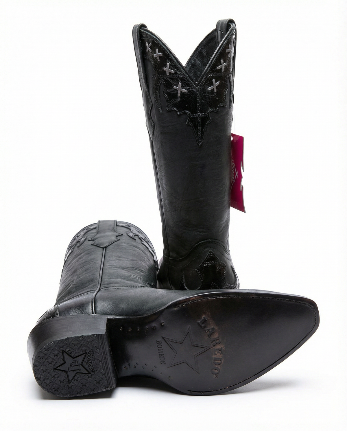 Los Altos Black Leather Western Boots with Eel Trim (Women’s 8) – That ...