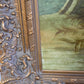 Ornate Framed Peacock Oil Painting on Canvas, Signed 49" W × 62" H