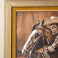 Vintage Western Cowboy & Horse Framed Canvas Print - 22" W x 26" L