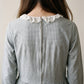 Vintage Blue Gingham Lace Trim Maxi Dress | Size L–XL
