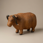 Vintage Woven Rattan Buffalo Figurine