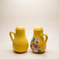 Vintage Hand-Painted Yellow Salt & Pepper Shakers (Floral Motif)