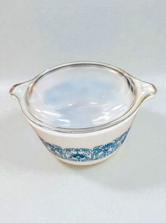 Vintage Pyrex “Blue Horizon” Casserole – With Lid