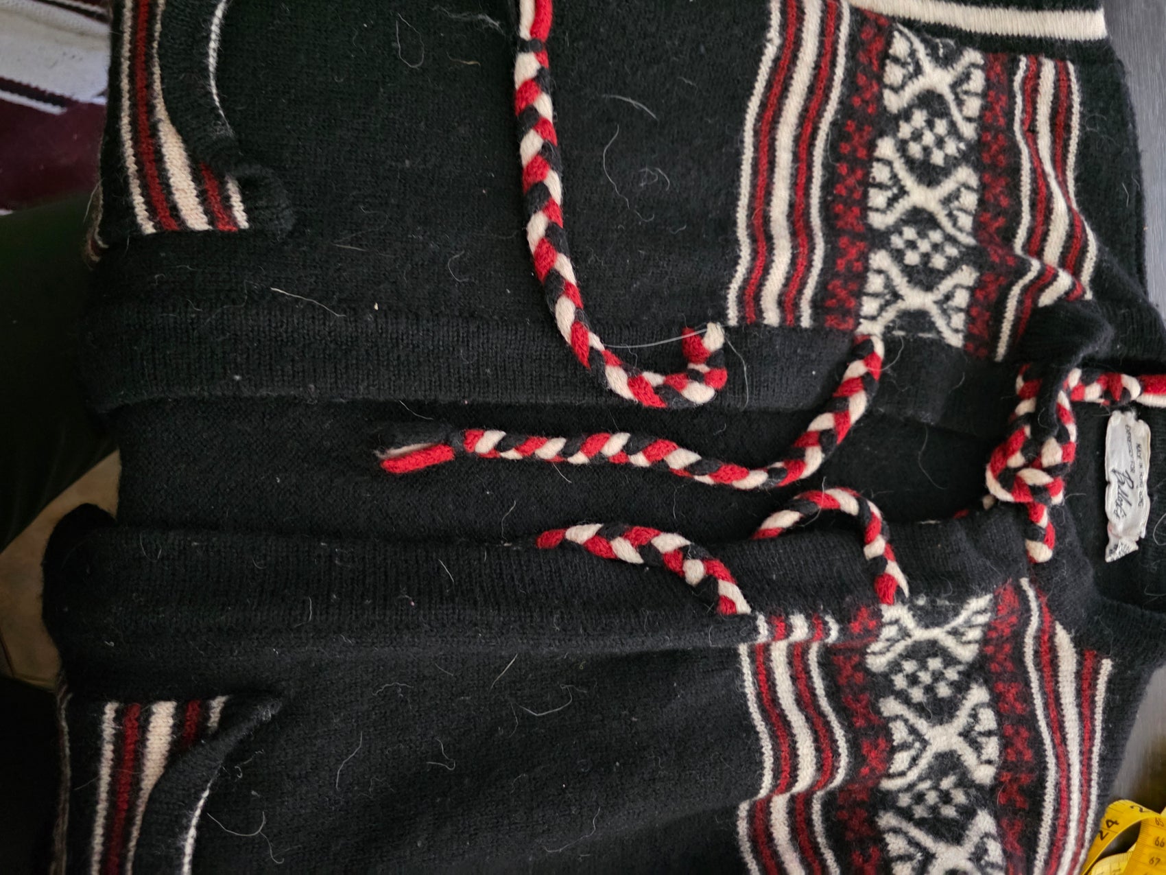 Vintage Hand-Knit Nordic Wool Cardigan