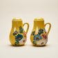 Vintage Hand-Painted Yellow Salt & Pepper Shakers (Floral Motif)