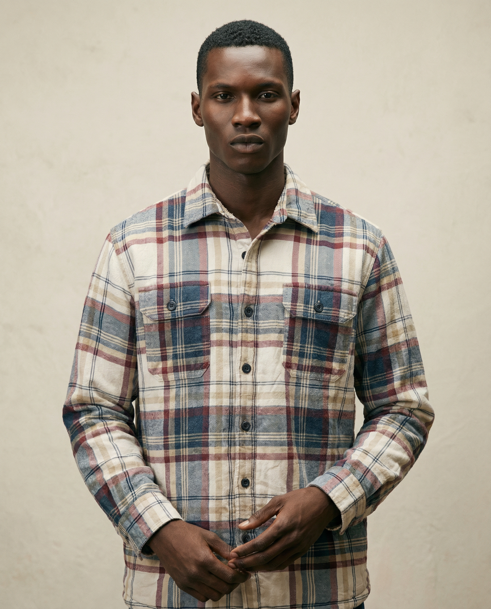 Vintage Wrangler Plaid Flannel Shirt — Sherpa-Lined