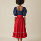 Vintage Milkmaid Lace-Up Midi Dress – Size XS/S
