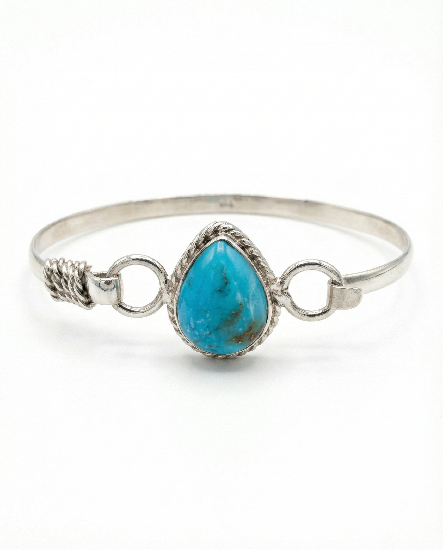 Sterling Silver Turquoise Teardrop Cuff Bracelet
