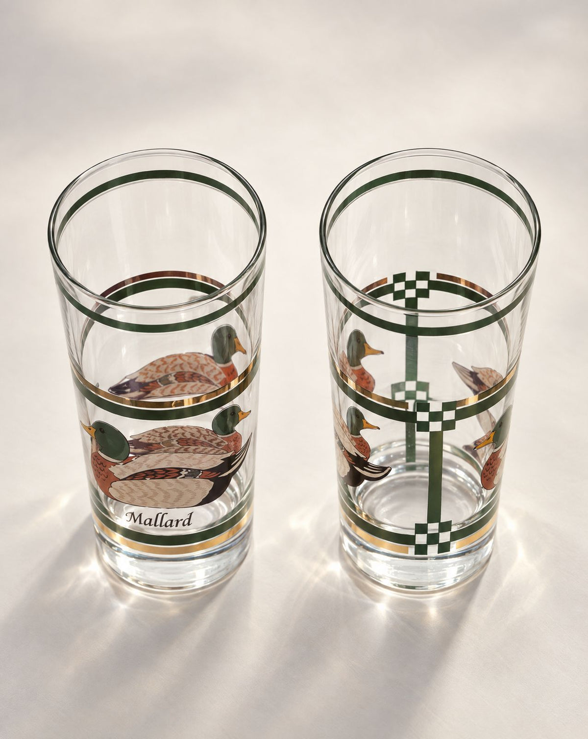 Pair of Vintage Libbey Mallard Duck Highball Glasses