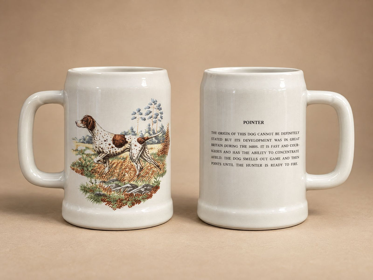 Vintage McCoy Pointer Hunting Dog Ceramic Mugs – Pair