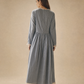 Vintage Blue Gingham Lace Trim Maxi Dress | Size L–XL