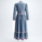 Vintage Victorian Prairie Lace Trim Maxi Dress