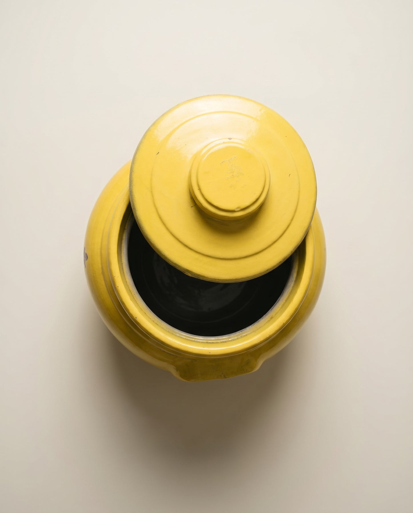 Vintage Circus Cookie Jar (Hand-Painted Yellow Stoneware)
