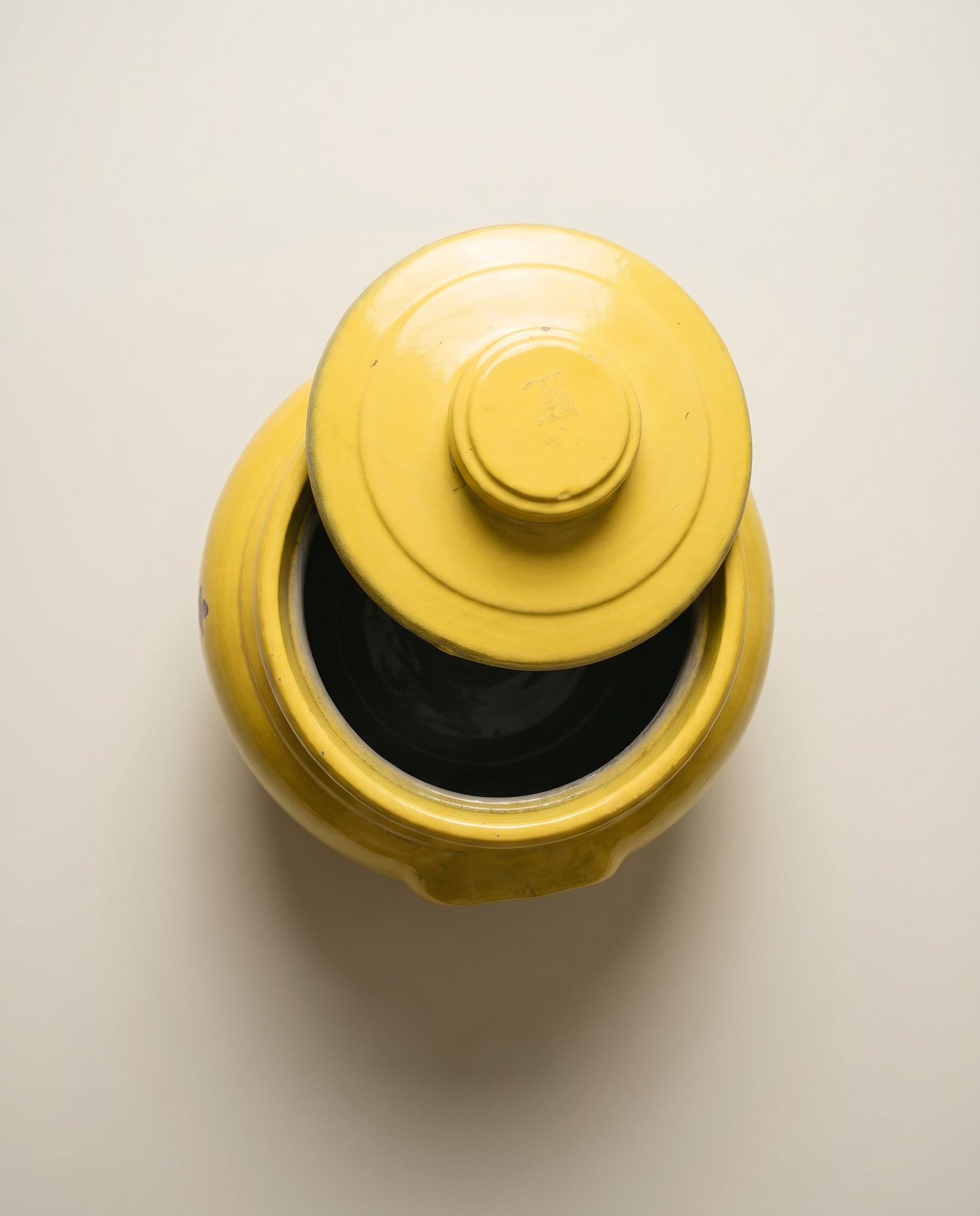 Vintage Circus Cookie Jar (Hand-Painted Yellow Stoneware)