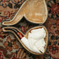 Hand-Carved Meerschaum Pipe — Sultan Portrait with Case