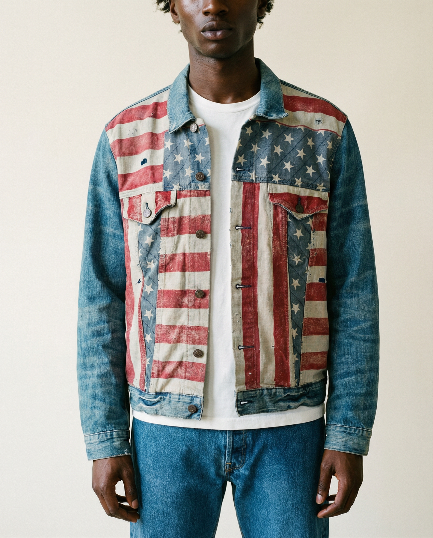 Denim & Supply Ralph Lauren Americana Flag Denim Jacket — Size XXL
