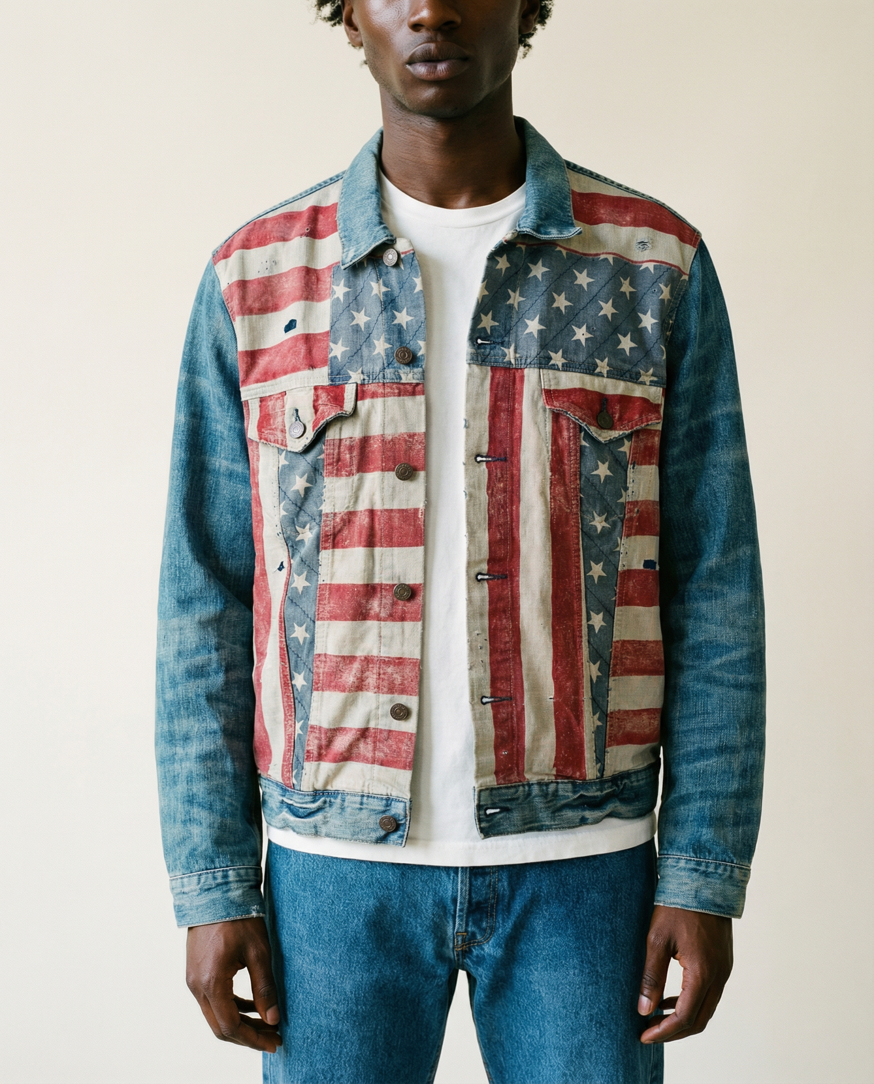 Denim & Supply Ralph Lauren Americana Flag Denim Jacket — Size XXL