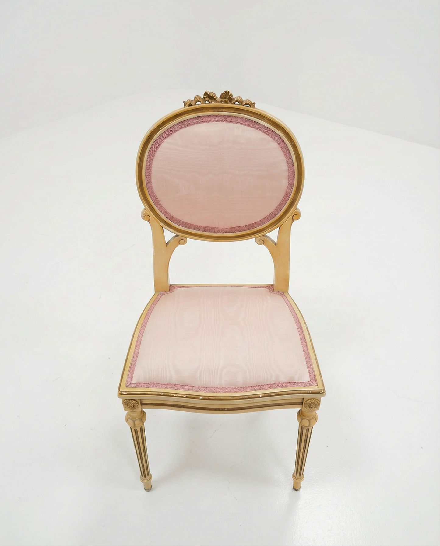 Vintage French Provincial Upholstered Vanity Chair, c. 1940s–1950s