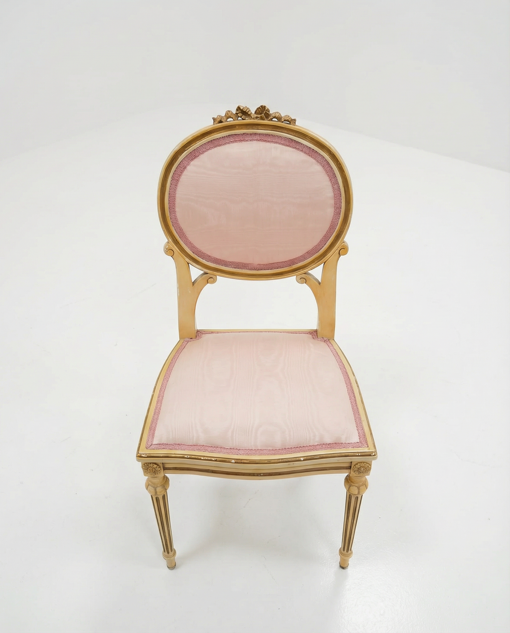 Vintage French Provincial Upholstered Vanity Chair, c. 1940s–1950s
