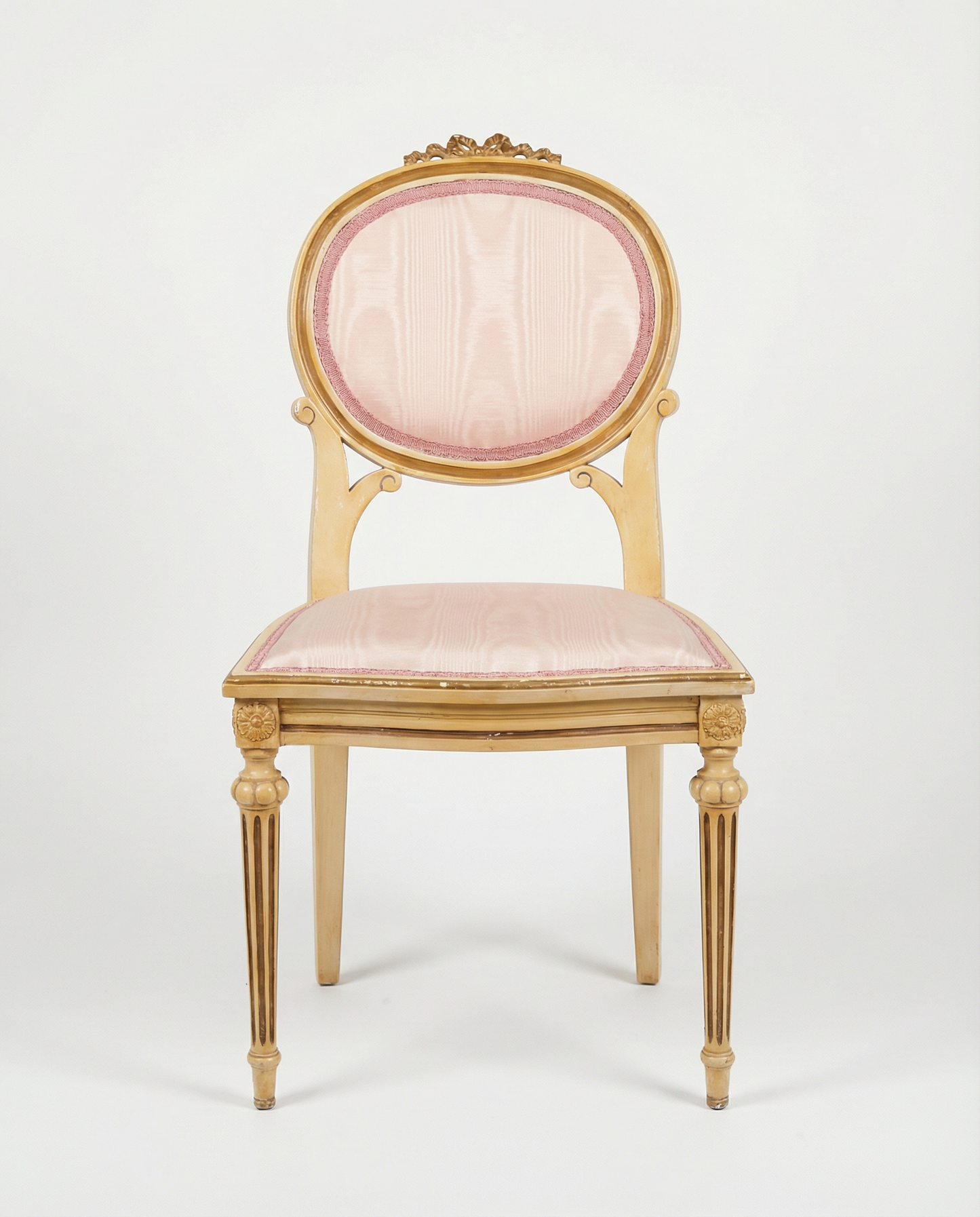 Vintage French Provincial Upholstered Vanity Chair, c. 1940s–1950s