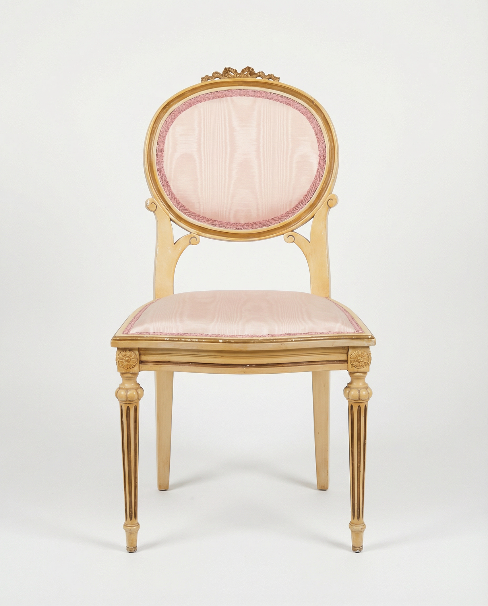 Vintage French Provincial Upholstered Vanity Chair, c. 1940s–1950s