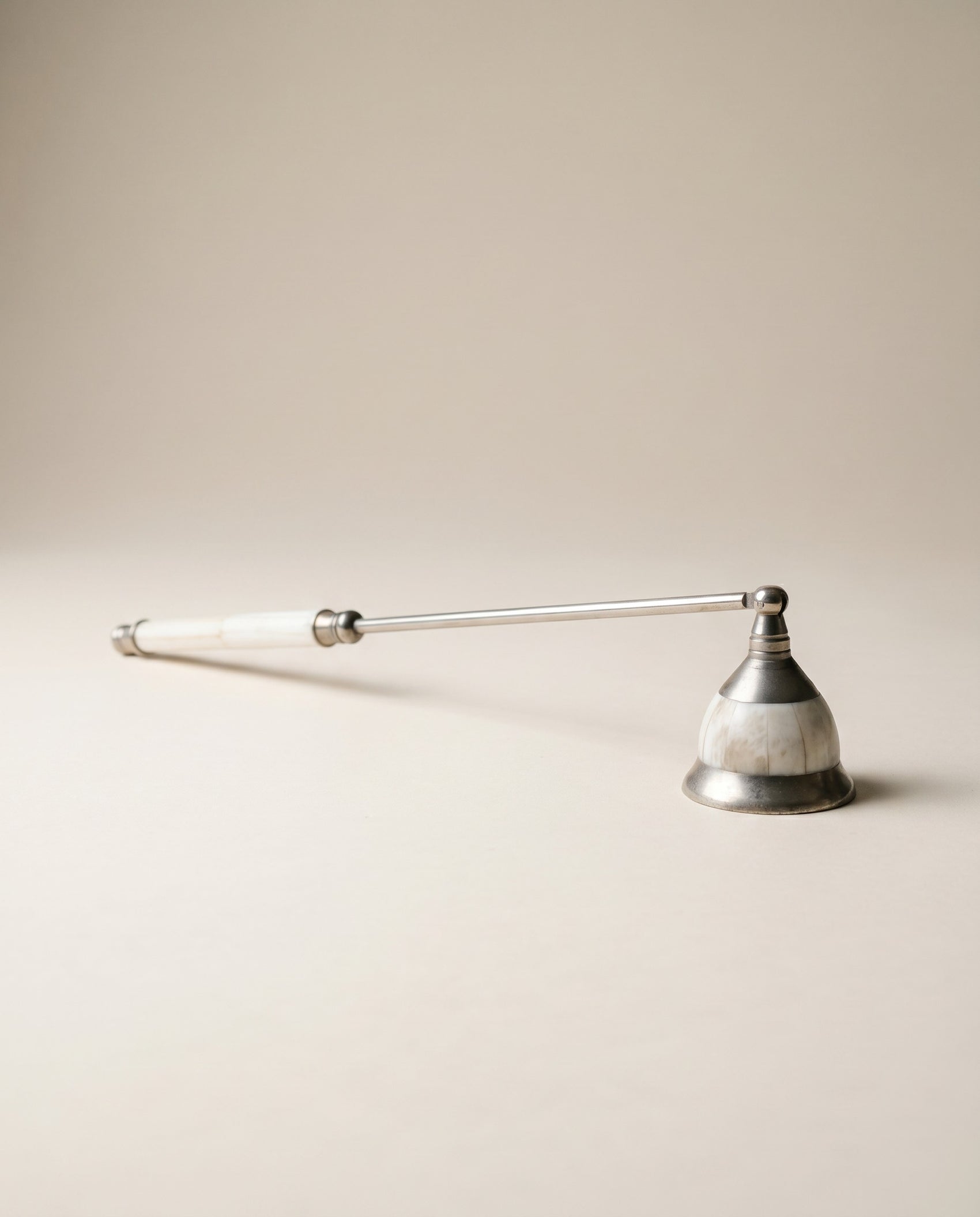Vintage Candle Snuffer w/ Stone & Metal Handle (13")