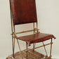 Vintage Iron & Leather Campaign-Style Chair