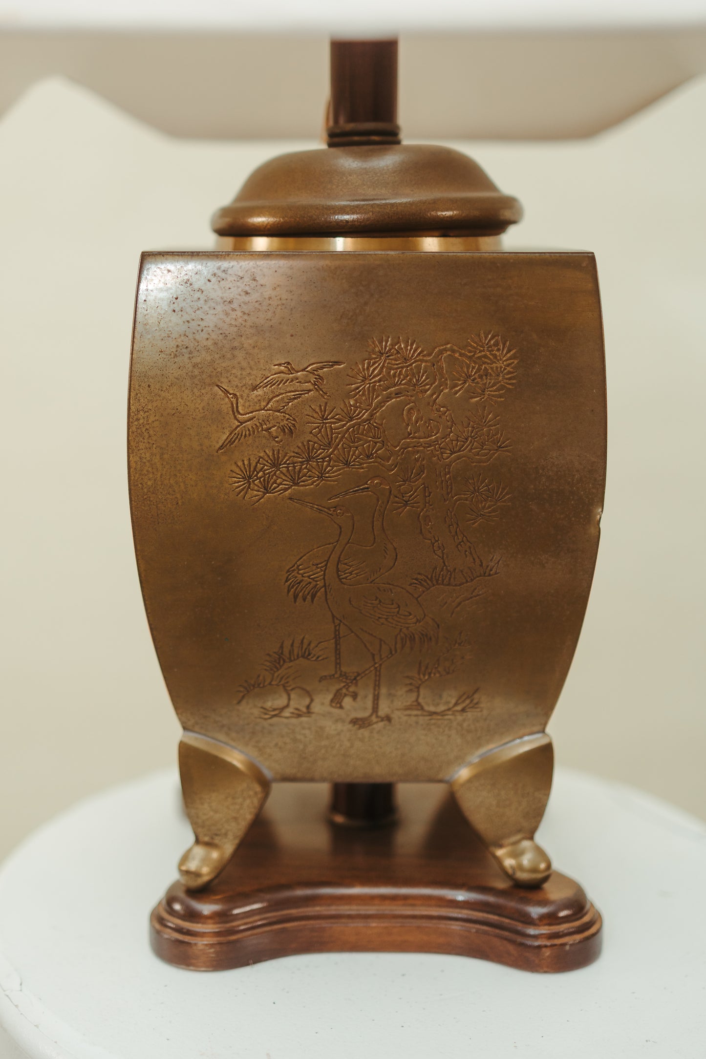 Vintage Asian-Inspired Brass Table Lamp