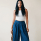1970s Denim Gaucho Culottes with Leather Fringe and Conchos