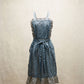 Vintage Blue Calico Apron Dress with Quilted Goose Bodice