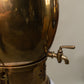 Vintage Brass Samovar-Style Lamp w/ Pleated Linen Shade