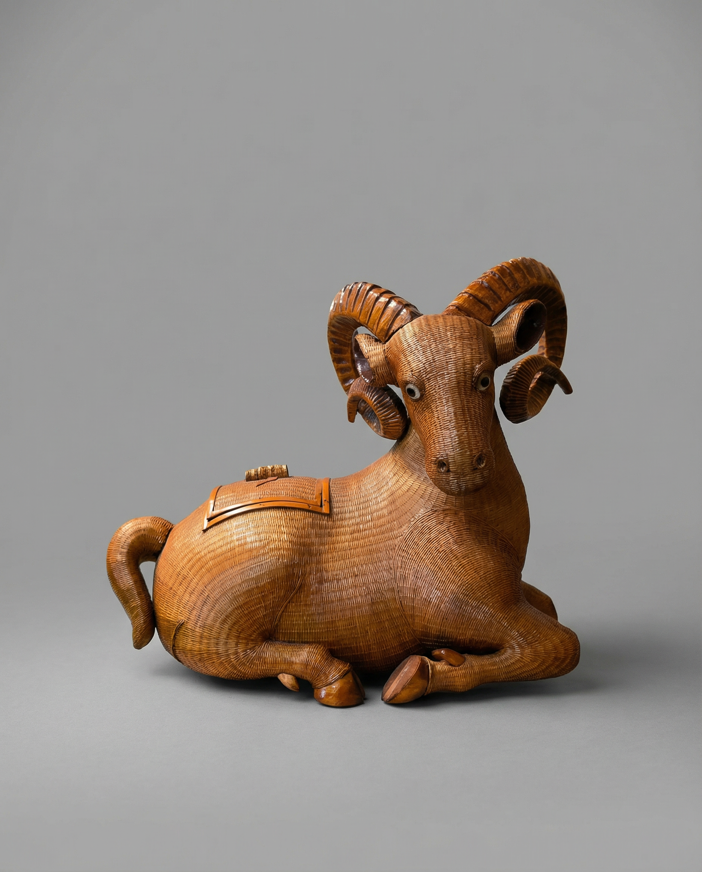 Vintage Wicker Ram Storage Box