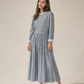 Vintage Blue Floral Prairie Maxi Dress