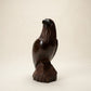 Hand-Carved Wooden Eagle Sculpture on Natural Wood Base