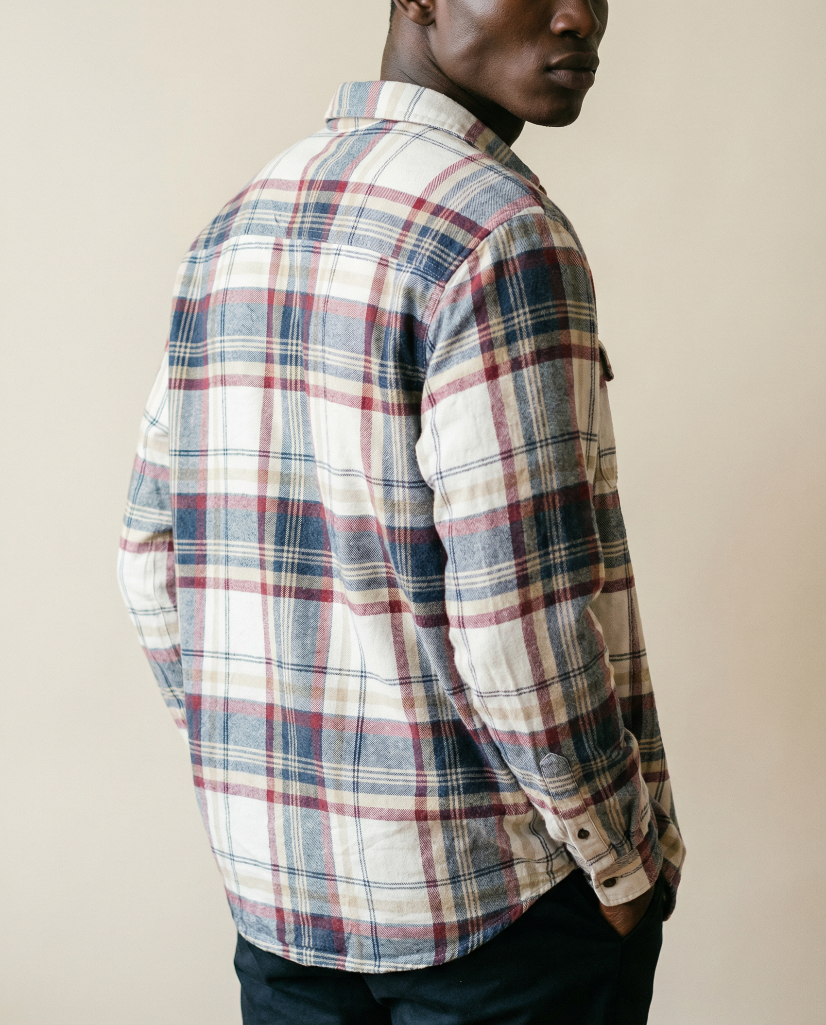 Vintage Wrangler Plaid Flannel Shirt — Sherpa-Lined