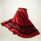 Vintage Red Polka Dot Prairie Skirt w/ Black Ruffle Trim