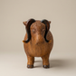 Vintage Woven Rattan Buffalo Figurine