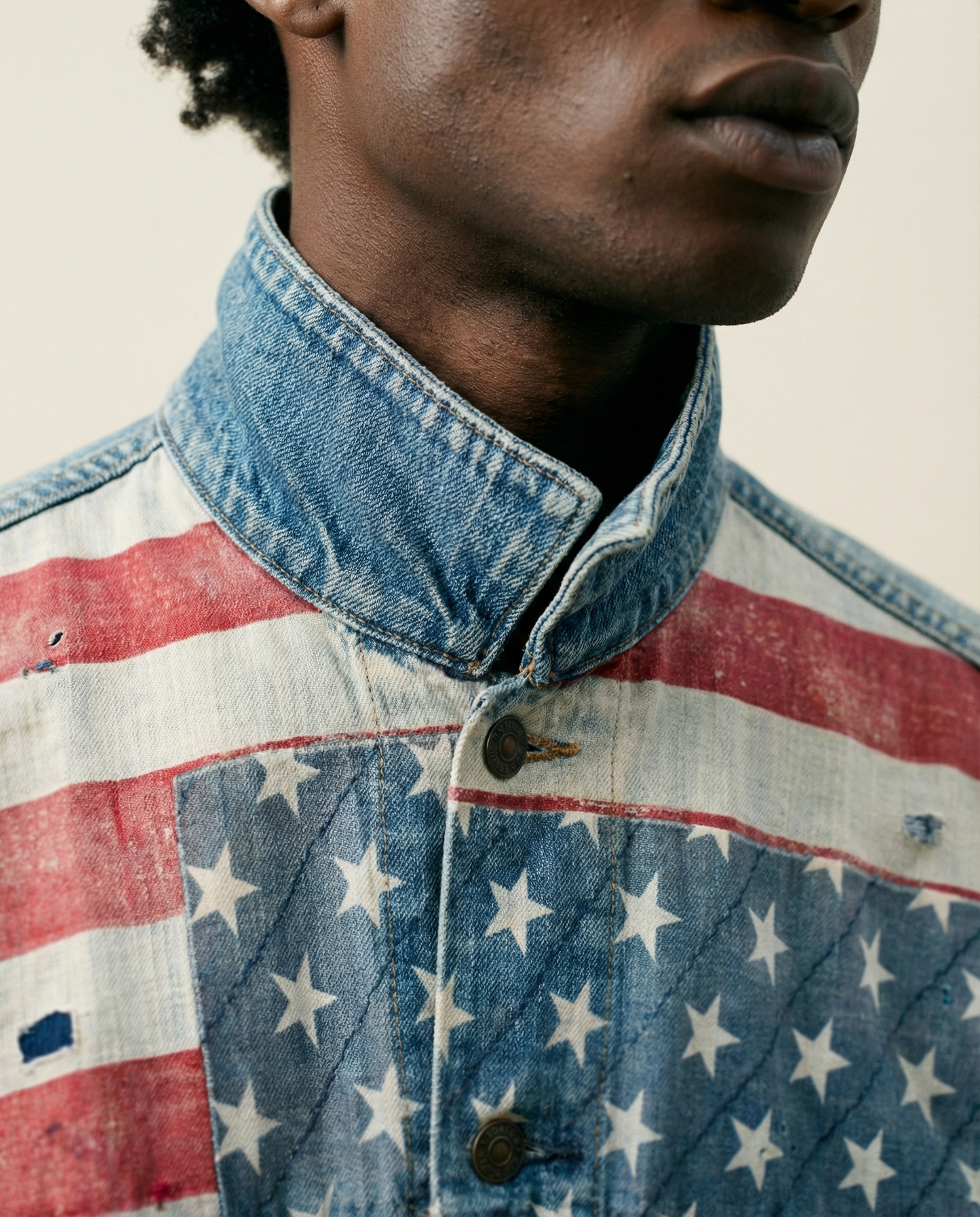 Denim & Supply Ralph Lauren Americana Flag Denim Jacket — Size XXL