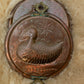 Set of Embossed Copper Wall Plaques — Rooster & Duck