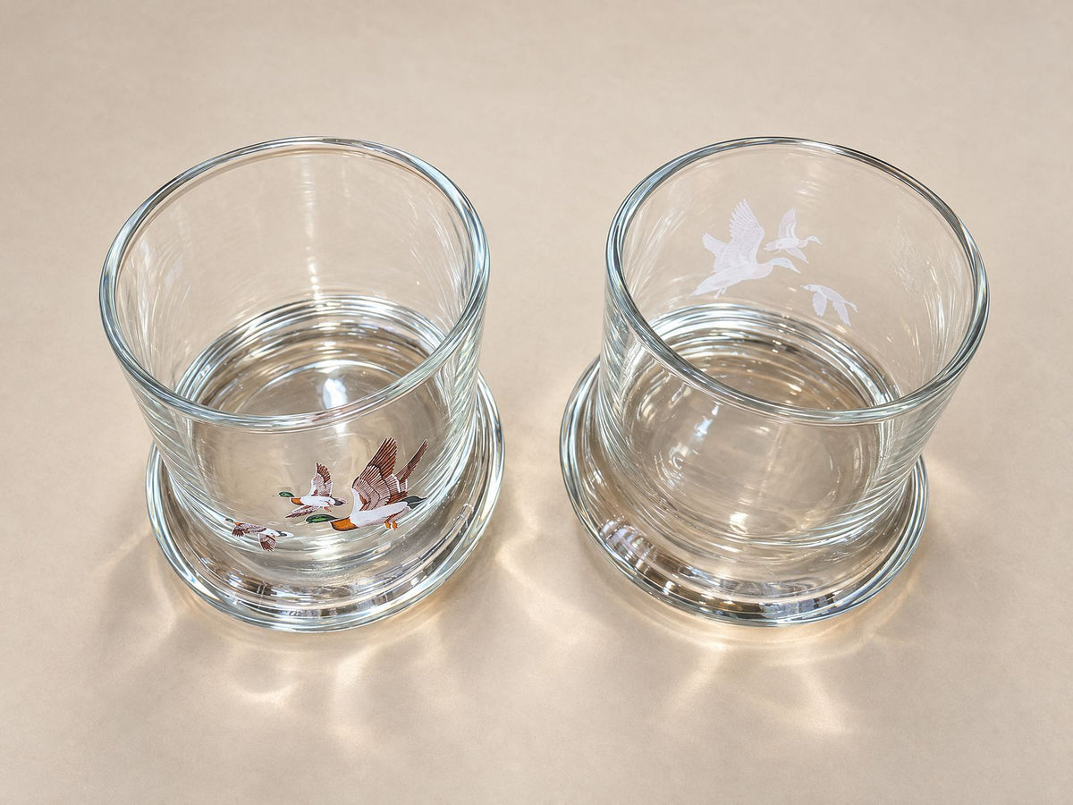 Vintage Flying Mallard Duck Rocks Glasses – Pair