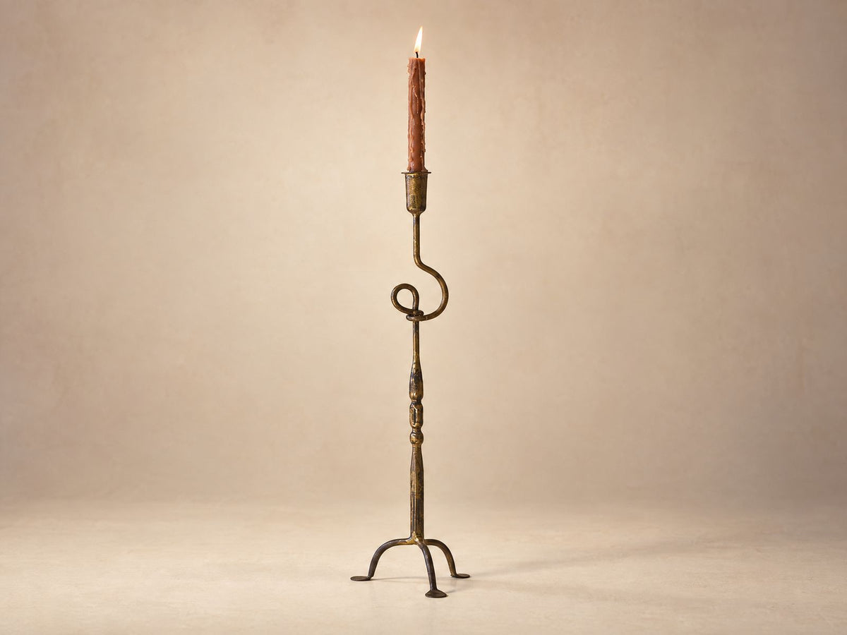 Oversized Antique Brass Finish Loop Candle Holders – Set of 2